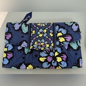 Vera Bradley Indigo Pop Floral Tri Fold Wallet